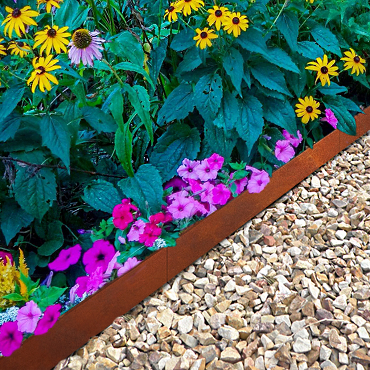 Corten steel garden edging